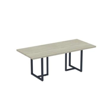 Imagem de Mesa Reunião Retangular 2000x900mm Pe40tub Castanheira Natural-azul Delrei