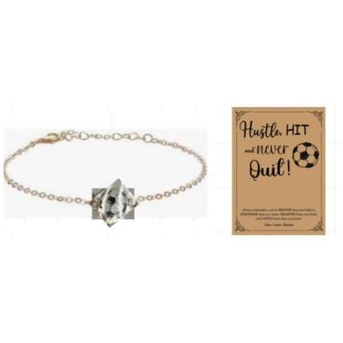 Imagem de AIOMOB 24 conjuntos de pulseiras esportivas para presente, corrente banhada a ouro, equipes de futebol, cartas inspiradoras, lembrancinhas de festa para mulheres jogadoras