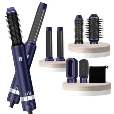 Imagem de Yitrust Escova Secadora De Cabelo 6 Em 1, Escova Secadora De Cabelo Iônica, Escova Oval De Ar Quente, Modelador De Cabelo, Alisador De Cabelo, Modelador Mágico, Modelador De Ar Automático (Azul)