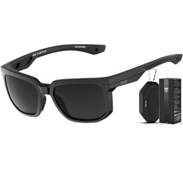 Imagem de ATTCL Unbreakable Óculos de sol masculinos polarizados 2.0 - Proteção UV400, lentes de policarbonato com armação TR90 para dirigir, pescar, óculos esportivos, Lente Upgrade-2238b-preto-cinza (não