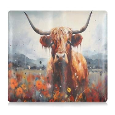 Imagem de CEBUGI Porta-luvas de vaca marrom com girassóis e porta-luvas para organizador de documentos, 12,5 cm x 24 cm