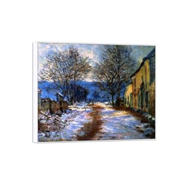 Imagem de BMZFYBS Claude Monet Famosas Impressões em Tela de Parede Prontas para Pendurar - Efeito de Quadro Branca de Neve para Decoração de Sala de Estar 80 x 95 cm 31 x 37 pol