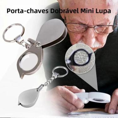 Imagem de Portátil 15X Dobrável Chaveiro Lupa Chaveiro Lupa Ferramentas de Bolso
