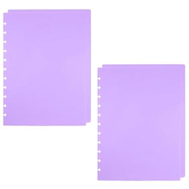 Imagem de ITSYHPRO 2 conjuntos de capas de disco à prova d'água para caderno, capa planejadora de disco de letras compatível com Circa Arc TUL e Happy Planner (letras, roxas 2 conjuntos)