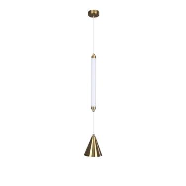 Imagem de Pendente Moderno Tubular Dourado 60cm Led 12W 3200K Bivolt 16206-PL