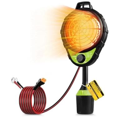 Imagem de UNIGT Aquecedor elétrico de carrinho de golfe de 48 V com ajuste de temperatura infinito, aquecedores operados por bateria de aquecimento rápido de 2 segundos de 400 W, fibra de carbono para carro de