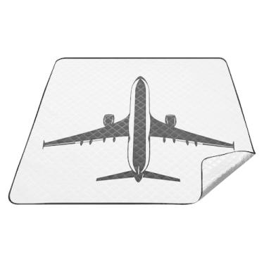 Imagem de Joitme Cobertor de piquenique preto simples avião, impermeável, cobertores grandes, cobertores de estádio