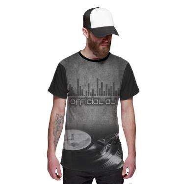 Imagem de Camisa Dj official Vinil Toca Disco Cinza-Masculino