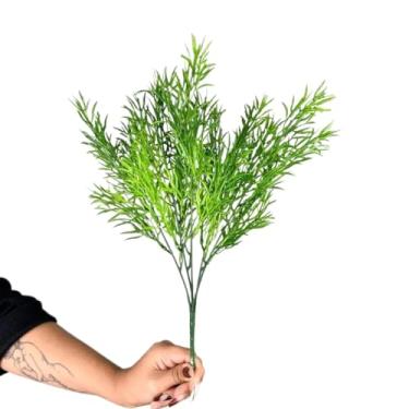 Imagem de Buquê de Alecrim Artificial Matinho Plantas Folhas Folhagem Decoração Jardim Vertical(3,Verde)