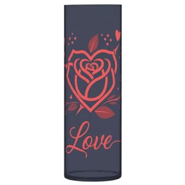 Imagem de CEBUGI Vaso de flor rosa 10 cm x 30 cm Vaso cilíndrico para flores, vaso transparente inquebrável para decoração de casa de festa de casamento