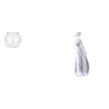 Imagem de Whtkoph Vaso Pequeno E Transparente para Aquário, Enfeite de Mesa de Escritório, Decoração de Casa, com Estatueta de Cerâmica de, Estátua de Dama.