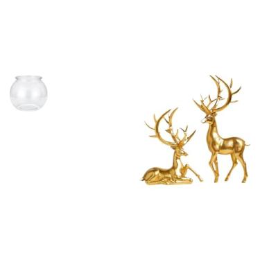 Imagem de Whtkoph Ornamento Transparente para Aquário Pequeno, Aquário, Tigela, Vaso, Mesa, Escritório, Estátuas de Casal, Veados, Esculturas Decorativas, Figuras de Re