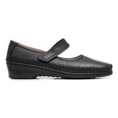 Imagem de Sapato Sapatilha Feminin Couro Conforto Ortopédico-Feminino