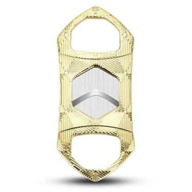 Imagem de JDIME Cortador de charutos tesoura afiada de lâmina de aço inoxidável multicolorida portátil de grande diâmetro (ouro)