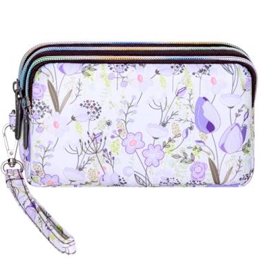 Imagem de Carteira de pulso de grande capacidade - Bolsa feminina de nylon estampada à prova d'água, Ya-019, Small