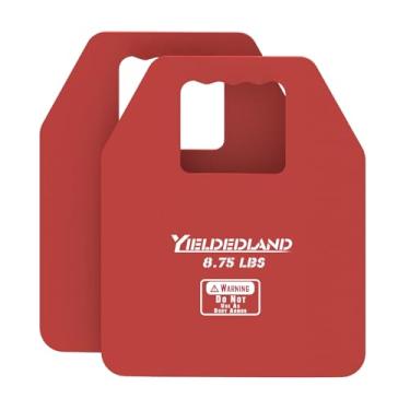 Imagem de YIELDEDLAND Placas para colete de peso pares de 5,75/4 kg - treinamento de força, corrida, exercícios pesados (vermelho, placa de 4 kg)