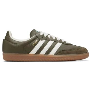 Imagem de adidas Originals Samba OG Tênis masculino, Goma cáqui verde-oliva escura, 7.5 Women/6.5 Men