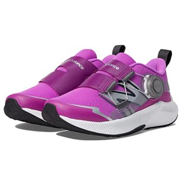 Imagem de New Balance Tênis de corrida infantil DynaSoft Reveal V4 BOA, Rosa cósmico/perfurador roxo/prata metálico, 11 Little Kid