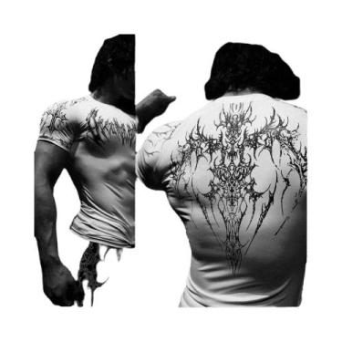 Imagem de Camiseta De Compressão Unissex Com Estampa Gótica Em Metal, Estilo Pun