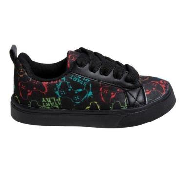 Imagem de Tênis Infantil Masculino Casual Colegial CM Gamer Leve Confortável Men