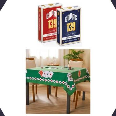 Imagem de Kit Baralho Original Copag Com Toalha De Mesa Lepper 1,5m x 1,5m Ideal
