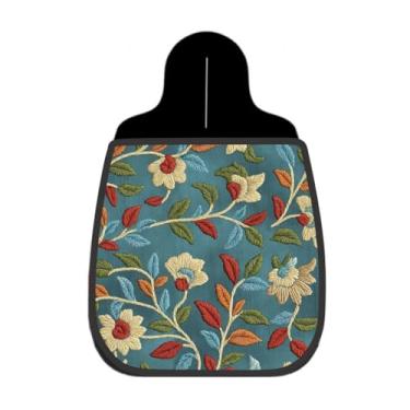 Imagem de Lixeira De Carro Organizador Lixinhocar Floral Bordado Fundo Petróleo