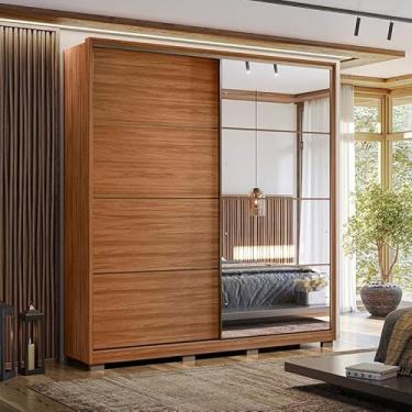 Imagem de Guarda Roupa Casal Belga Ambiente Nogueira Touch Flex com Espelho e PÃ:copyright:s Demóbile - Demartêz