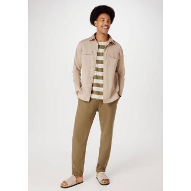 Imagem de Calça Básica Masculina Taper Em Linho - Hering, XXG, Verde