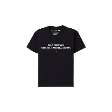 Imagem de Camiseta Estampa Chamar Dinda Reserva Mini, 08, Preto