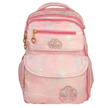 Imagem de Mochila Colorida Feminina Grande Bolsa Escolar Moda Infantil Espaço Notebook Garrafa Porta Lapis-Feminino
