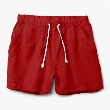 Imagem de Short de Linho Premium Bermuda Masculina Moda Praia Luxo-Masculino