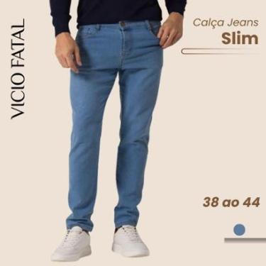 Imagem de Calça Masculina Jeans Slim Dia a Dia Tex Denim Básica-Masculino