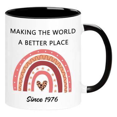 Imagem de Caneca de aniversário de 50 anos, presentes vintage de 50 anos de 1976 para mulheres, homens, ela, ele, mãe, pai, esposa, marido, tia, tio, irmã, irmão, amigos, presentes de aniversário de 50 anos