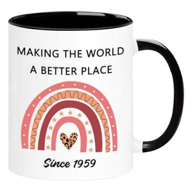 Imagem de Caneca de aniversário de 67 anos, presentes vintage de aniversário de 67 anos de 1959 para mulheres, homens, ela, ele, mãe, pai, esposa, marido, tia, tio, irmã, irmão, amigos, presentes de aniversário