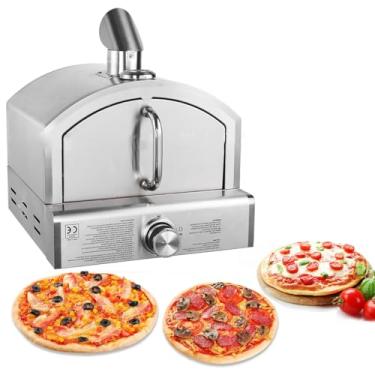 Imagem de Máquina De Fazer Pizzelle De 12 Polegadas, Forno De Pizza Portátil A Gás Para Uso Externo, Para Churrasco, Em Aço Inoxidável, Com Válvula Reguladora