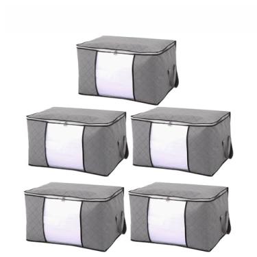 Imagem de Caixa Saco Organizador Cobertor Casaco Guarda Roupa(84 Cinza 5 Unis)