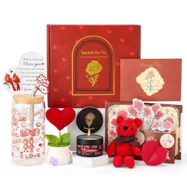 Imagem de CCAENI Cesta de presente para ela, conjunto de presente de dia dos namorados para mulheres, caixa de presente para namorada, esposa, presentes de aniversário para mulheres, presente de amor em forma