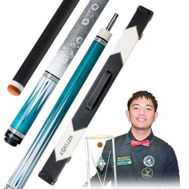 Imagem de KONLLEN Conjunto completo de taco de sinuca 2.0 com estojo e extras | Taco de sinuca de fibra de carbono com cone profissional | Eixo de baixa deflexão para adultos e jogadores de liga