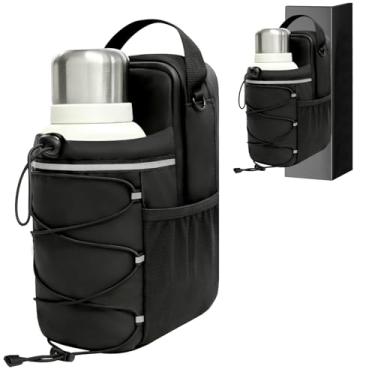 Imagem de Bolsa de ginástica magnética para homens e mulheres, bolsa magnética para garrafa de água para academia, suporte para garrafa de água com bolsos para telefone, compatível com várias garrafas de água