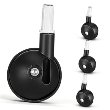 Imagem de Mobestech Conjunto de 4 Rodízios de Plástico para Andador de Bebê, Acessórios para Carrinhos de Bebê Trend, Rodízios Pretos para Bebês Aprendendo a Andar