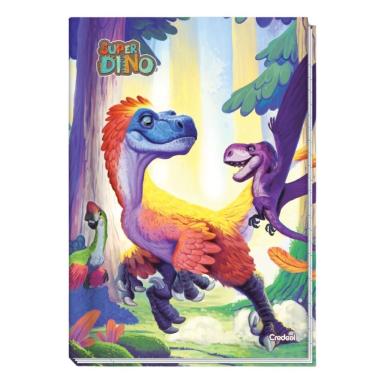 Imagem de Caderno Brochura Universitário Capa Dura A4 96 Folhas Super Dino Credeal Estampa 2