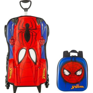 Imagem de Kit Mochila Roda Tripla 3d + Lancheira Homem-aranha Spider Diplomata Colorido