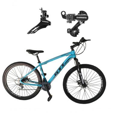 Imagem de Bicicleta Aro 29 Gti Roma 21v Freio Disco Câmbios Shimano Garfo Suspensão - Azul Tam.15