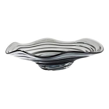 Imagem de Pratos de frutas decoração moderna moda bandeja de frutas de vidro simples bandeja de frutas ondulada leve luxo grande capacidade decorações de armazenamento doméstico pratos de frutas/prato de frutas
