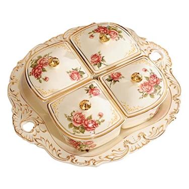 Imagem de Cesta de frutas e vegetais prato de frutas de cerâmica tigela de sobremesa prato de sorvete de sobremesa tigela de lanche adequada para casa cozinha restaurante tigela de frutas decorativa (cor: C) (A