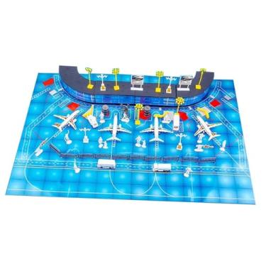 Imagem de harayaa Conjunto de Avião de Brinquedo Montado com Aeronaves Realistas e Divertidas - Modelo de Aeroporto para Crianças - Presente de Aniversário, 70 Peças