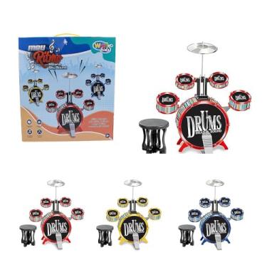 Imagem de Brinq Bateria Musical Jazz Drum Sky Sound Wellmix Wb11650