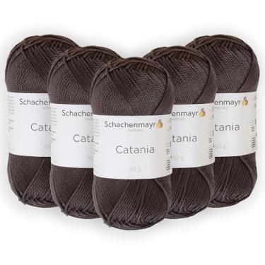 Imagem de 5 novelos/pacote Schachenmayr (SMC) Catania Originals Yarn, cada bola 50 g (125 m), 100% algodão mercerizado para fio de tricô e crochê, peso esportivo, 415 - chocolate amargo