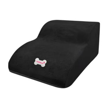 Imagem de MotiveTech Rampa de escada para cães com 2 degraus, lavável, antiderrapante, leve e multifuncional, ideal para sofás, camas elevadas e carros, Preto