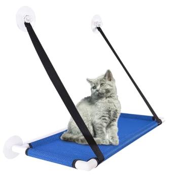 Imagem de Berço de Rede para Janela Gato Resfriado Respirável Banho Sol com Cups Sucção Prateleiras Suporta Até 22lbs